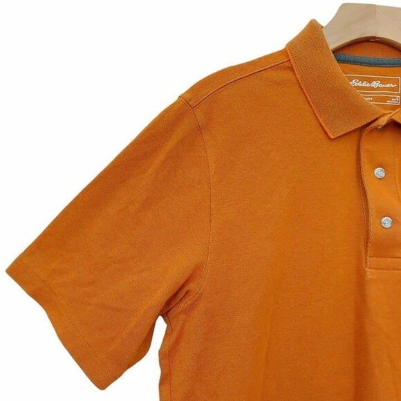 Eddie Bauer Polo Shirt Mens Small Orange Travex Short Sleeve Golf Outdoor - Picture 3 of 9